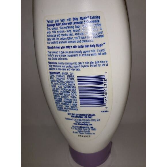 VTG 2001 Playtex Baby Massage Magic Milk Lotion 2X Set 8oz NEW Lavender Chamomil - Picture 6 of 6